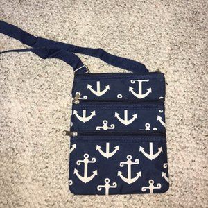 Navy Anchor Crossbody